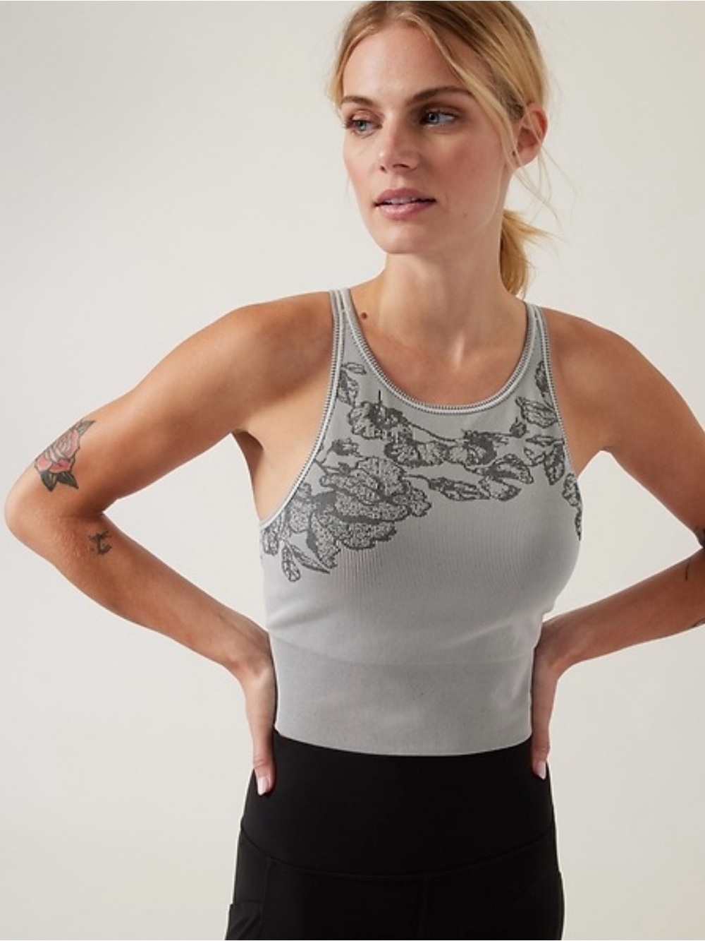 Athleta Aurora Seamless High Neck Crop Tank